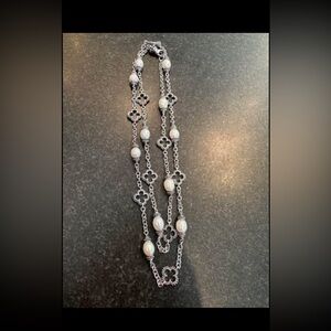 Elegant Silver and Pearl Necklace